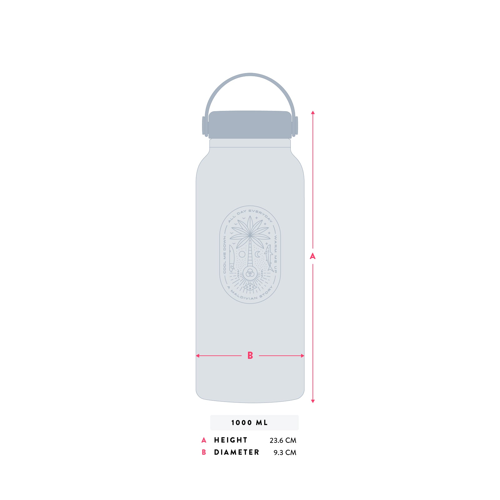 Reusable Flask - 1000ml - Teal - Toddy Inc